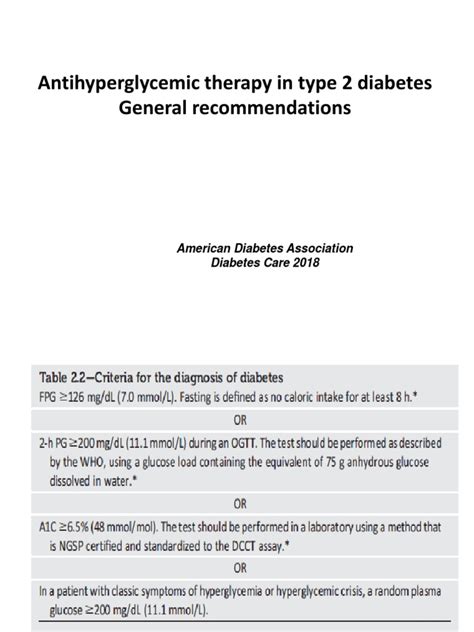 Antihyperglycemic Therapy In Type 2 Diabetes General Recommendations Pdf