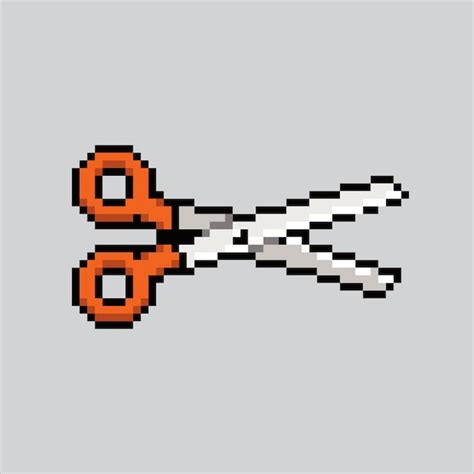 Premium Vector Pixel Art Illustration Scissors Pixelated Scissors