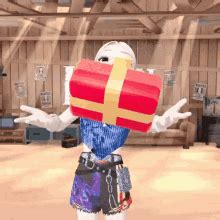 A Cartoon Character Holding A Large Gift Box