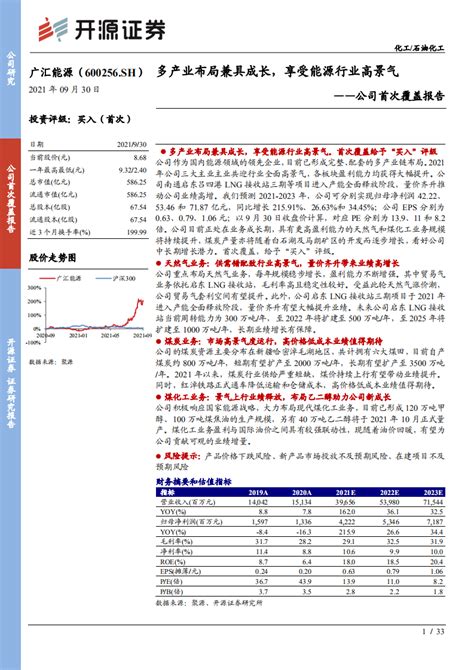 广汇能源 公司首次覆盖报告：多产业布局兼具成长，享受能源行业高景气 210930pdf 先导研报