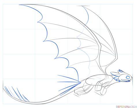 How To Draw Toothless Flying Step By Step Drawing Tutorials