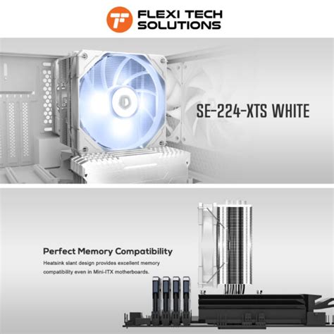 Id Cooling Se 224 Xts Black White Cpu Air Cooler Flexi Tech