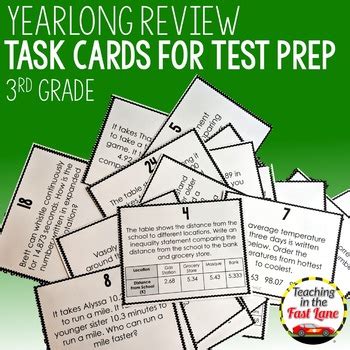 Rd Grade Math End Of Year Review Task Cards Teaching In The Fast Lane