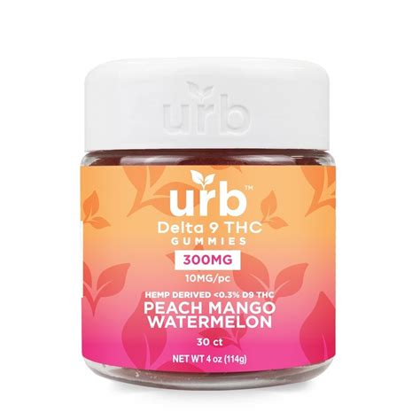 Urb D Gummies Peach Mango Watermelon Beme Natural