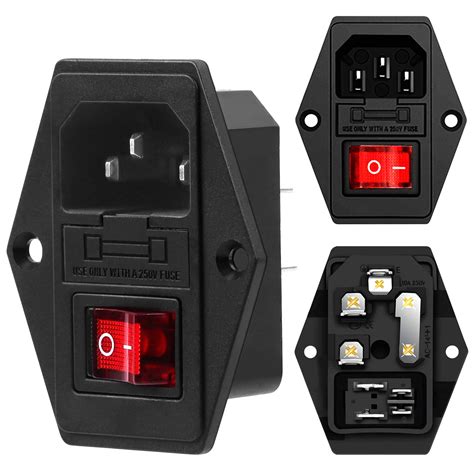 Buy Qlouni Pcs Ac Iec Socket V A Pin Inlet Power Plug Socket