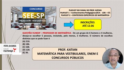 Aula Concurso Seesp Vunesp De Um Grupo De Homens E Mulheres