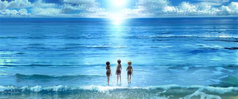 Eren With Mikasa And Armin At The Beach Live Wallpaper - MoeWalls