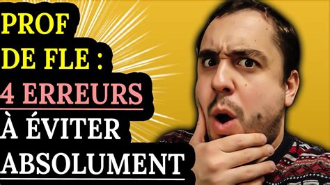 Prof de FLE débutant Les 4 ERREURS à éviter YouTube