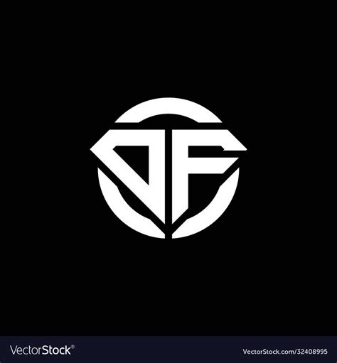 Df monogram logo with diamond shape and ring Vector Image