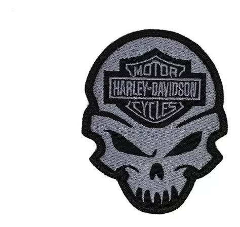 Parche Bordado Craneo Con Logo Harley Davidson Calavera Hd