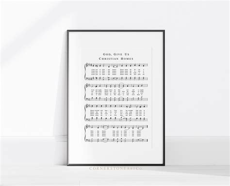 God Give Us Christian Homes Hymn Print Hymn Wall Art - Etsy