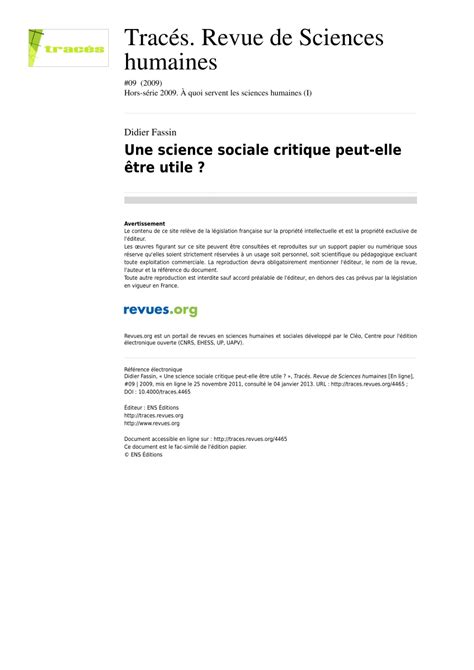 Annales L1 Janvier 2011 UFR Sciences Humaines