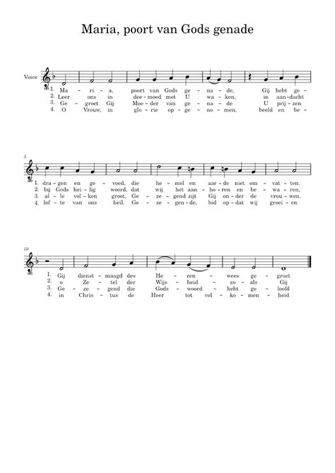 Maria Poort Van Gods Genade Sheet Music For Vocals Solo Musescore