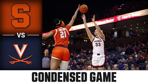 Syracuse Vs Virginia Condensed Game 2023 24 Acc Womens Basketball