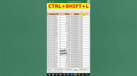 Data Filter Shortcut Key In Excel What Is Filter Shortcut Key In Excel Excel Tips Youtube