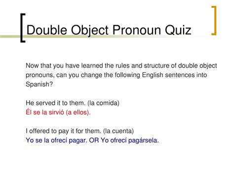 Double Object Pronouns Spanish Worksheet Answers Escolagersonalvesgui