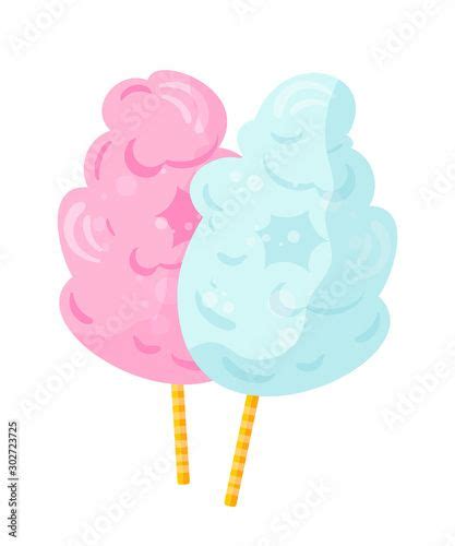 Fluffy Cotton Candy Vector Illustration