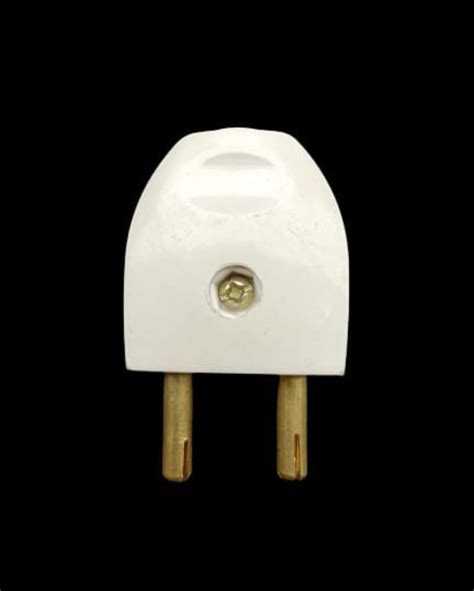 White Polycarbonate Pin Plug Top For Electrical Fitting At Box