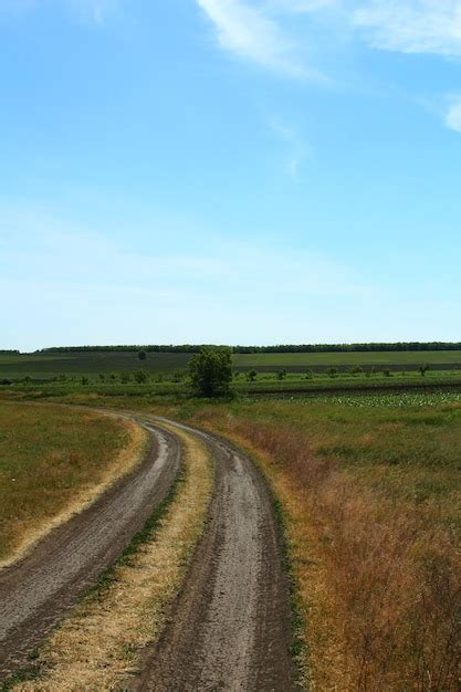 Premium Photo A Dirt Road Through A Field