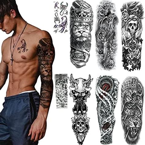 Full Arm Temporary Tattoo 18 Sheets Konsait Extra