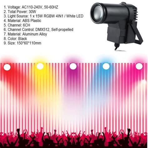 Lumières de scène projecteur DJ Disco 30W RGBW LED DMX512