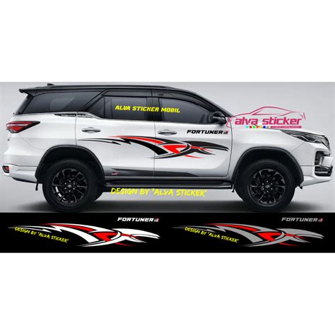 Jual Alva Stiker New Sticker Fortuner Gr Sport List Stripe Body Mobil