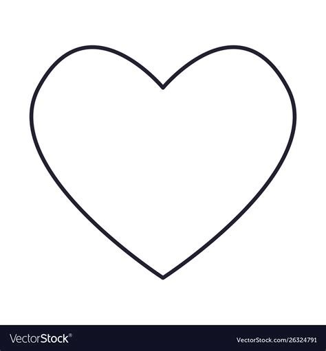 Outline Love Heart Romance White Background Vector Image