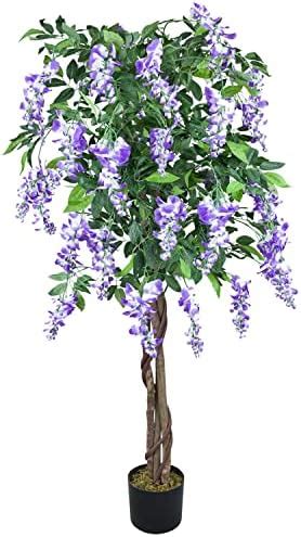 Amazon de Decovego Blauregen Wisteria Glyzinie Kunstpflanze Künstliche