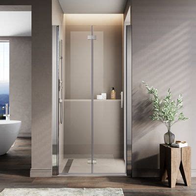 Vti W X H Bi Fold Semi Frameless Shower Door With