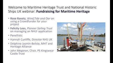 Webinar New Approaches To Funding Maritime Heritage Youtube