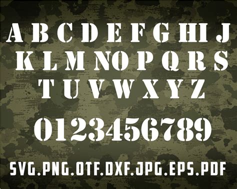 Military Stencil Font Ttf Svg Military Font Army Font Military Etsy Uk