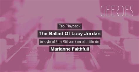 Pro-Playback: 'The Ballad Of Lucy Jordan' in style of 'Marianne ...