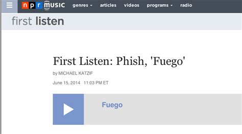 Phish releases new album for streaming at NPR - LIVE music blog