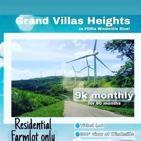 Residential Farm Lots Near Pililia Windmills For Sale Lot October