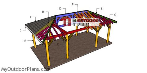 12x24 Carport Hip Roof Plans | MyOutdoorPlans