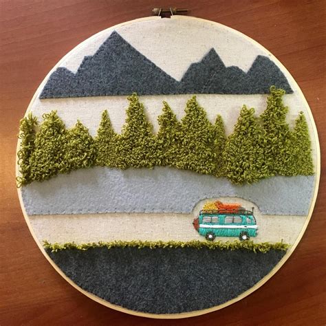 Camper Decor Volkswagen VW Bus Camper Embroidery Hoop Art Etsy