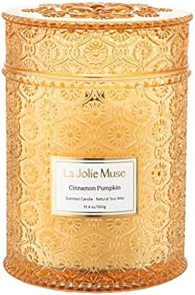 La Jolie Muse Scented Candles Cinnamon And Pumpkin Candle Gifts For