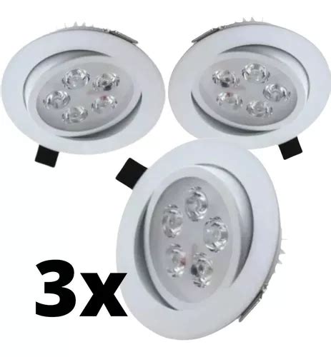 Spot Embutir Led Smd 5w Redondo Direcionável Branco Quente