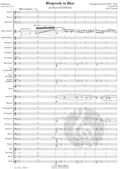 Rhapsody In Blue George Gershwin Sheet Music For Concert Band