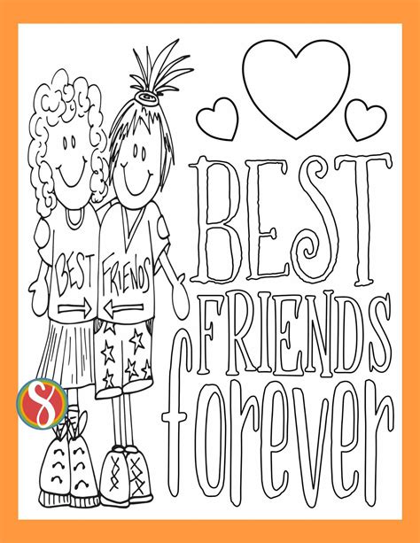 Free Best Friends Coloring Pages — Stevie Doodles