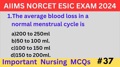 Maternal Health Nursing Top Important Mcqs For Aiims Norcet Esic Exam