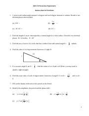 MAT 172 Trigonometry Review Sheet For Final Exam Fall 2018 Docx MAT