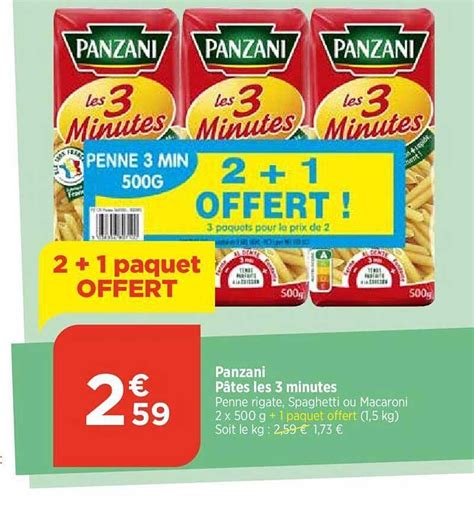 Promo Panzani Pâtes Les 3 Minutes chez Atac iCatalogue fr