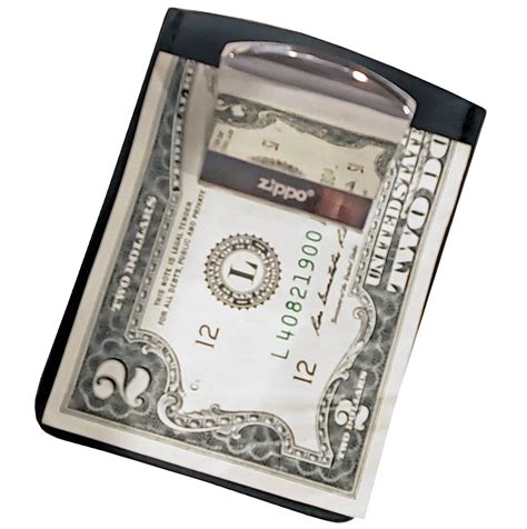 Zippo Leather Credit Card And Silver Money Clip Personalized Etsy