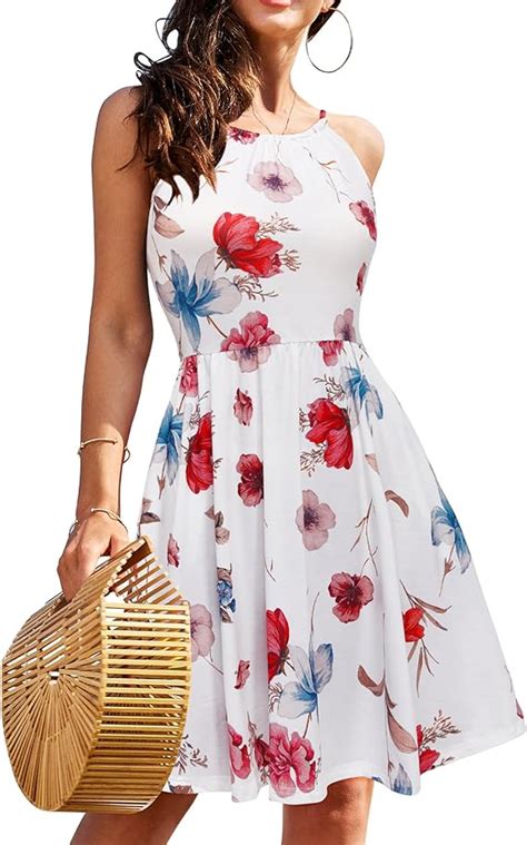 Kilig Women S Halter Neck Summer Dress Casual Floral Sleeveless Aline