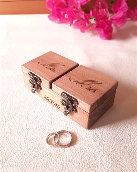 Ring Bearer Box Wedding Ring Box Wedding Ring Holder Rustic Wood Ring Box Vintage Wood Ring Box