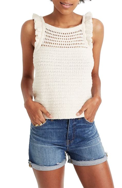 Made Of Textural Italian Yarn This Cotton Sweater Tank Has 70s