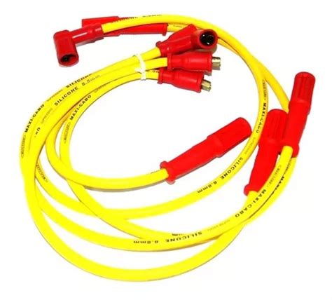 Jogo Cabo Vela Silicone Amarelo 8mm Corsa Celta Meriva 1 8