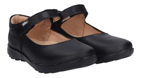 Rilo Zapato Niña Escolar Negro Contact De Piel Pt9200 Meses sin intereses