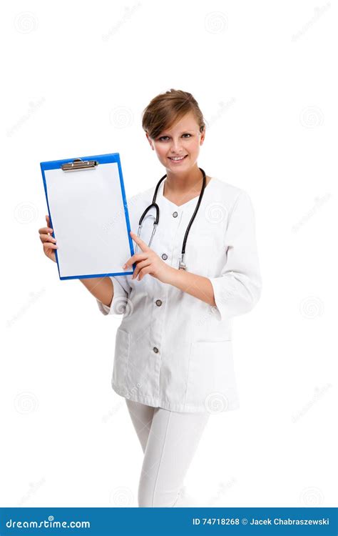 Young Doctor With A Notepad Stock Photo Image Of Girl Health 74718268